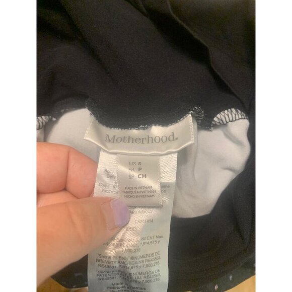 Motherhood Maternity Athletic Leggings with Belly Band Womens Small Black AC7 - Picture 5 of 6